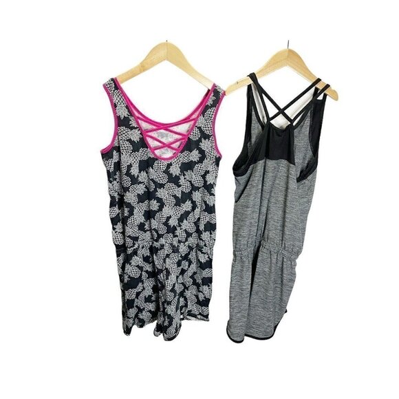 Childrens Place Girls Lot of 2 Summer Rompers Gray Black Sleeveless Casual XL 14 - Picture 2 of 4